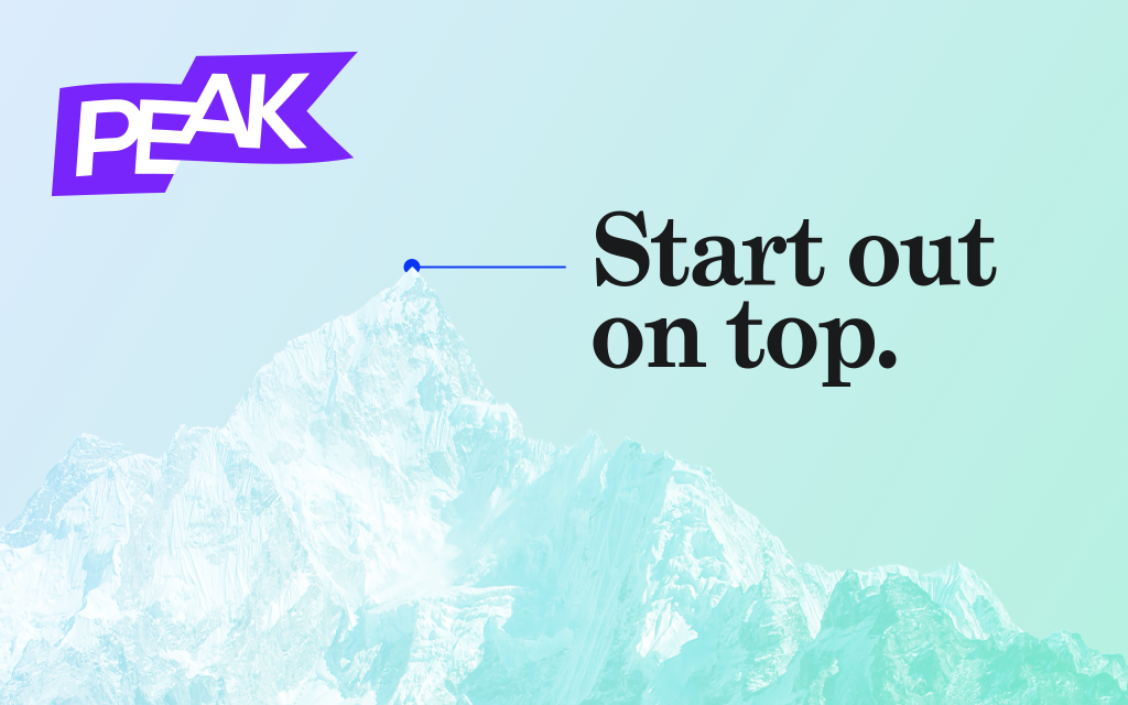 Statamic Peak Logo met de tekst: "Start out on top.".